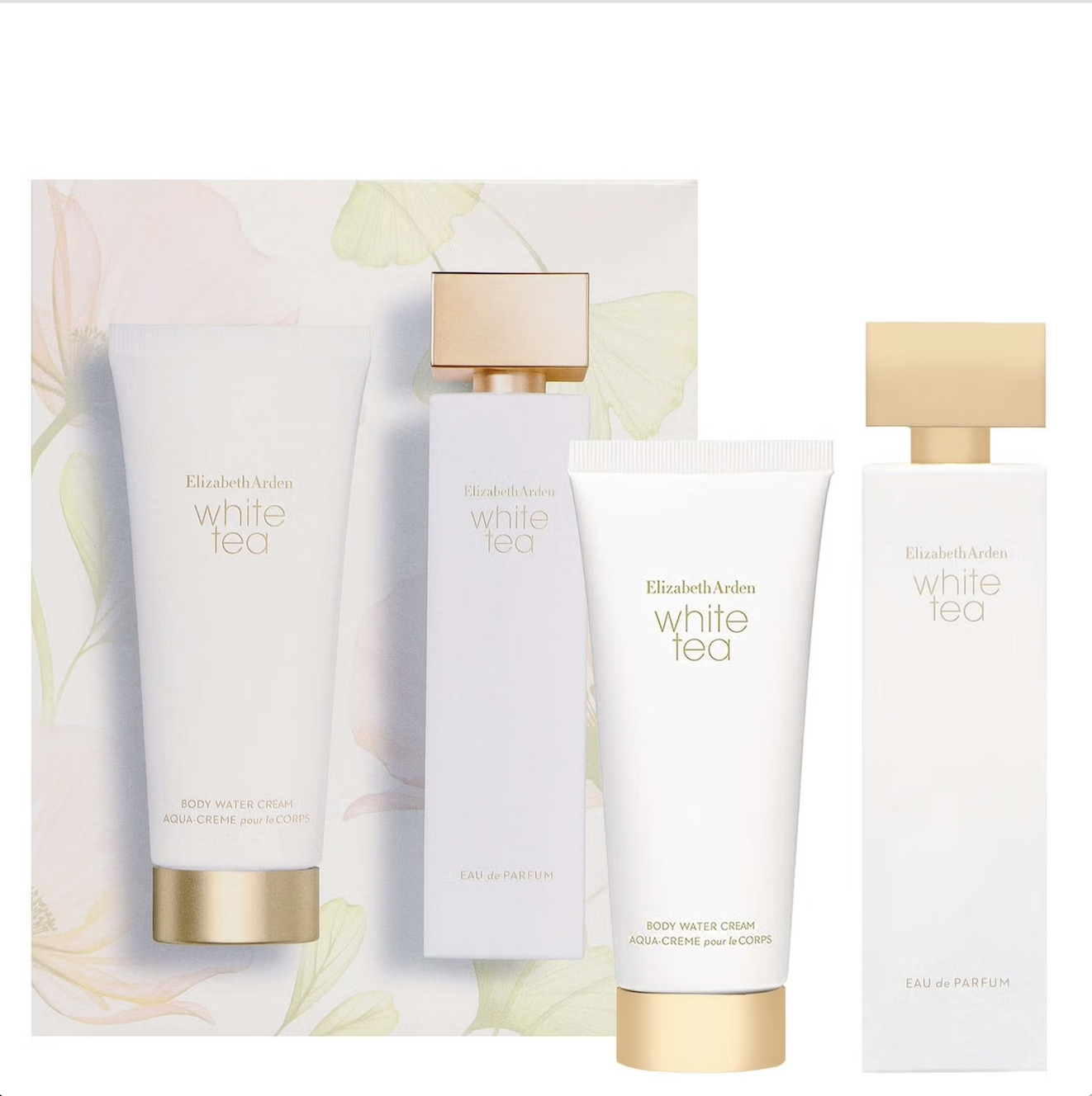 E.Arden White Tea GiftsetWhite Tea Edp Spray 100 ml / White Tea Body Water Cream 100 ml   set x 200 ml