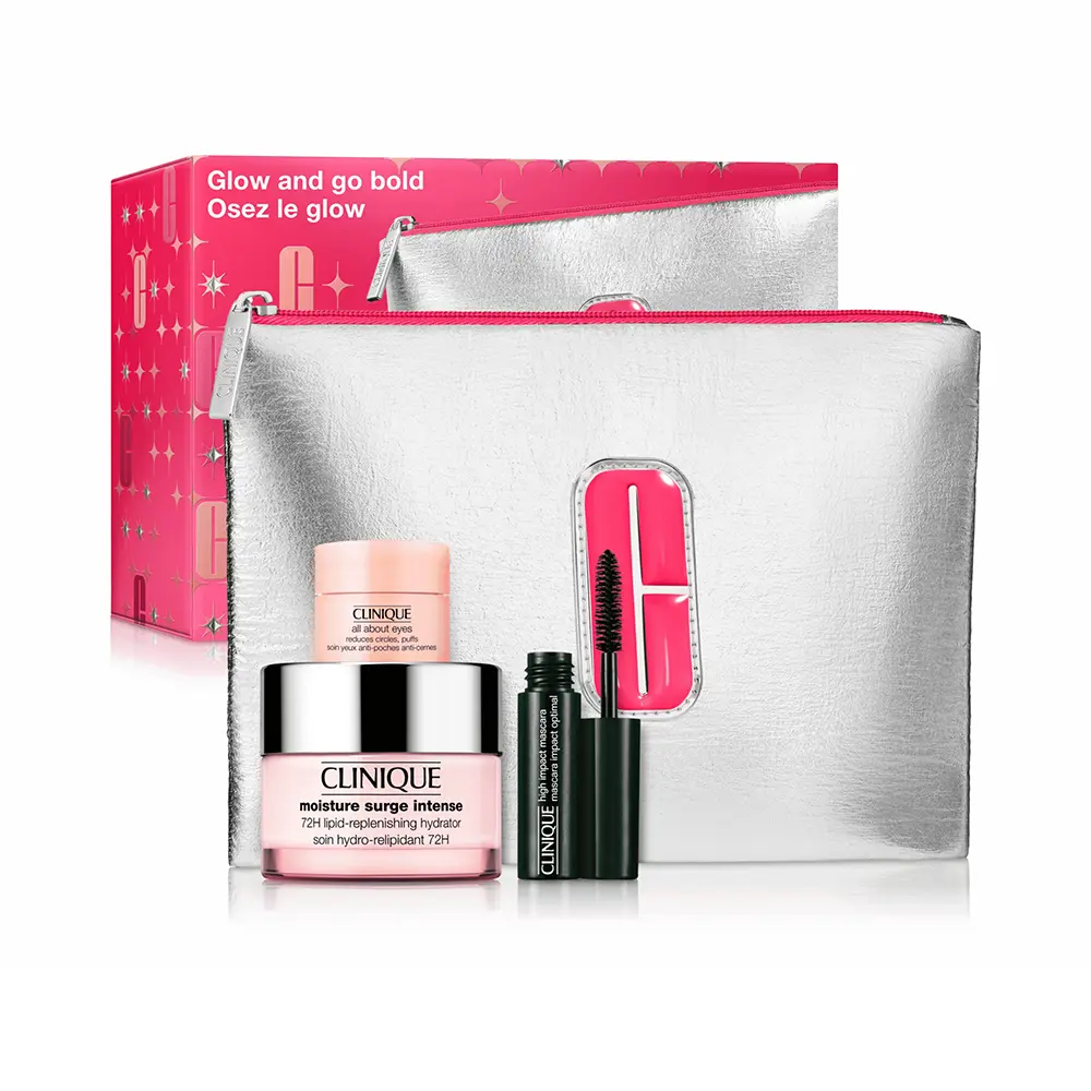 CLINIQUE MOISTURE SURGE INTENSE GEL CREAM CASE 4 pcs Gel cream 50 ml + Eye contour 5 ml + Mascara 3.5 ml + Toiletry bag