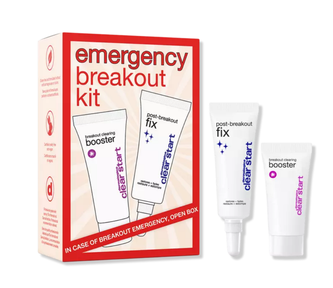 Dermalogica Clear Start Emergency Breakout SetCleansing Booster 4ml/Post-Breakout Fix 4ml  @ 1 set x 8 ml