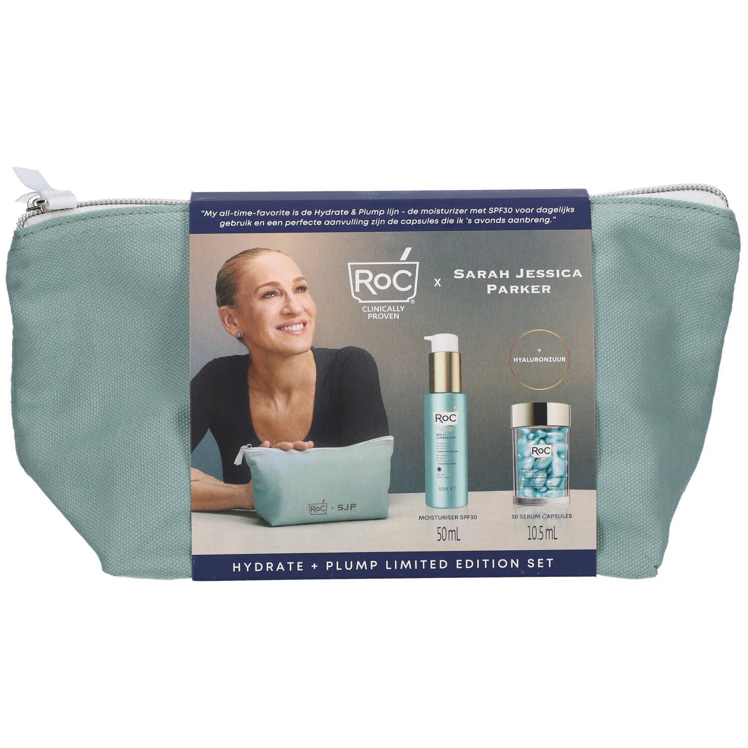 RoC Hydrate Plump Set Limited Edition Plump Moisturizer SPF30 50ml/Capsules 30 Pc/Bag/Plum Moisturizer 105ml  set x 155 ml