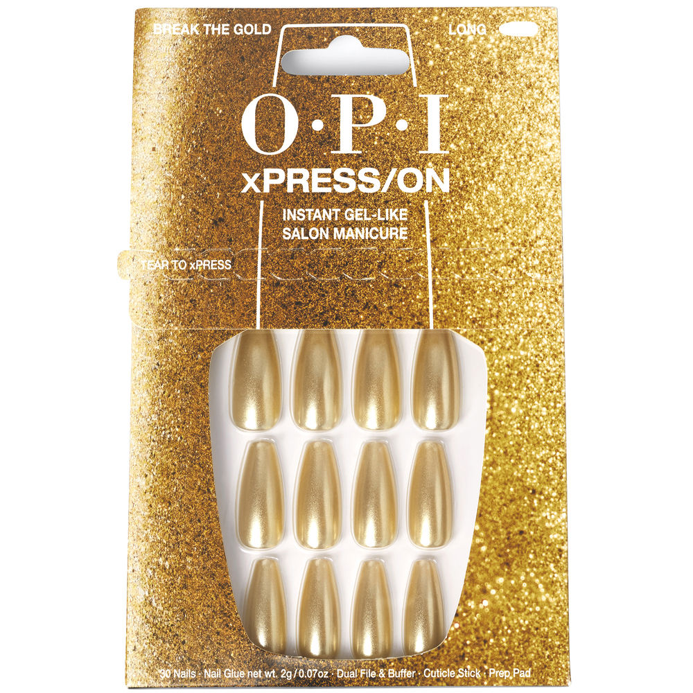 OPI OPI xPRESS/ON Artificial Nails, #Break the Gold nail polish 30 units