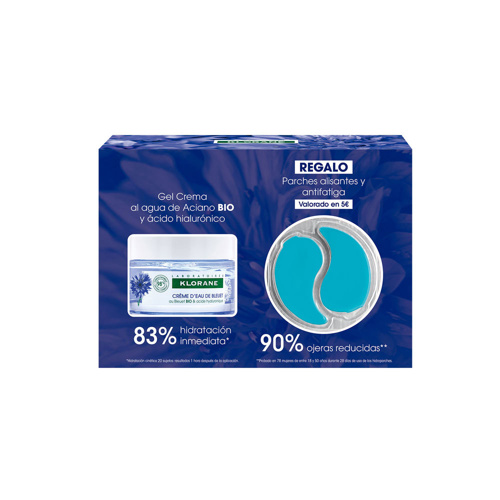 KLORANE ORGANIC CORNFLOWER & HYLURONIC ACID FACE AND EYES GEL- CREAM CASE 2 pcs