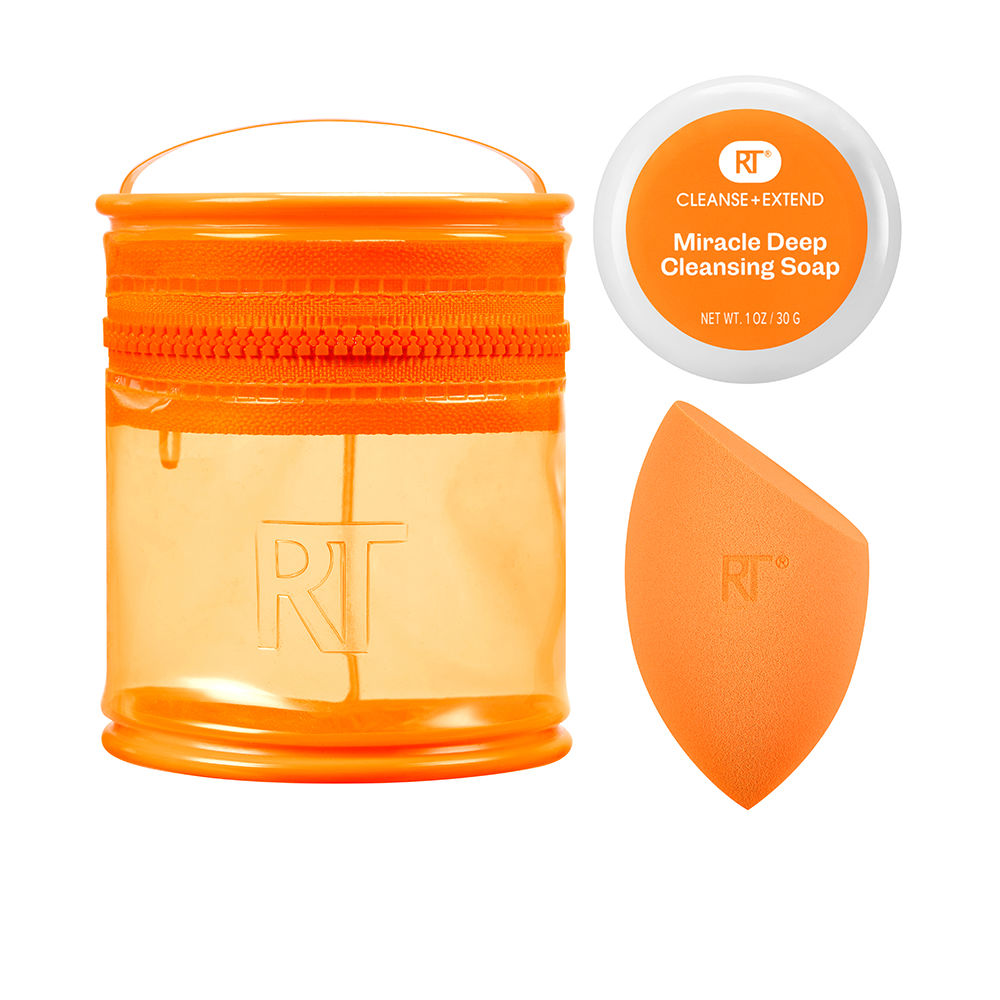 REAL TECHNIQUES MIRACLE BLEND + CLEANSE CASE 3 pcs