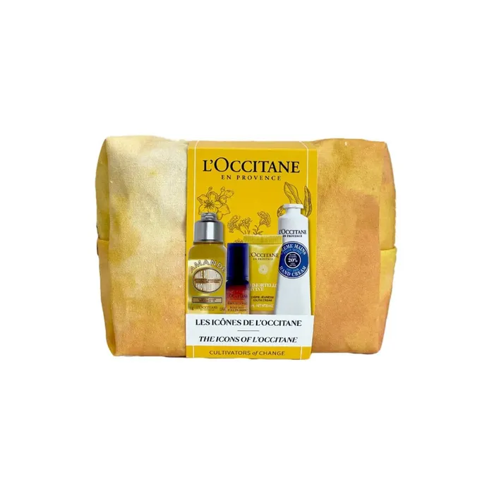 L'Occitane Iconics L'Occitane Set Immortelle Nuit Huile-en-Serum 5ml/Immortelle Divine Cream 4ml/Almond Shower Oil 75ml/Shea Butter Dry Skin Hand Cream 30ml   set x 114 ml