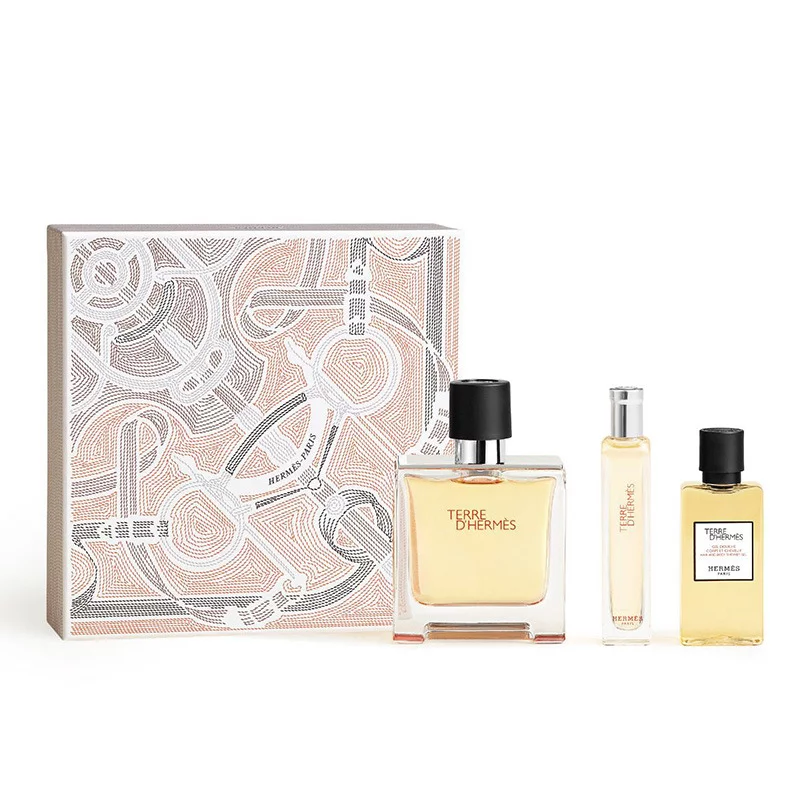 Hermes Terre D'Hermes Giftset Edp Spray 75ml/Edp Spray 15ml/Shower Gel 40ml  set x 130 ml