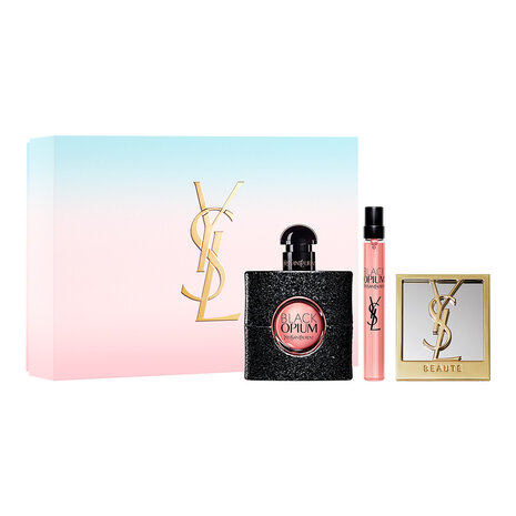YSL Black Opium Giftset Edp Spray 50ml/Edp Spray 10ml/Mirror  set x 60 ml