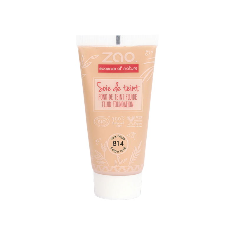 Zao Soie De Teint Fluid Foundation - Refill #814 Beige Rose   30 ml
