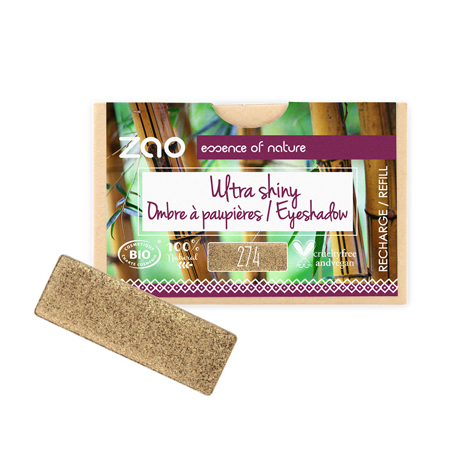Zao Rectangle Shiny Eyeshadow - Refill #274 Brun Bronze   1.3 g