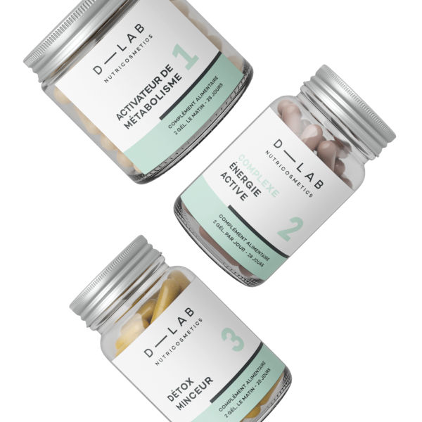 D-Lab Fat Burning Program Set Circulation Active 28 caps/Activateur De Metabolisme 28 caps/Detox Drainaint 28 caps   set x 3 piece
