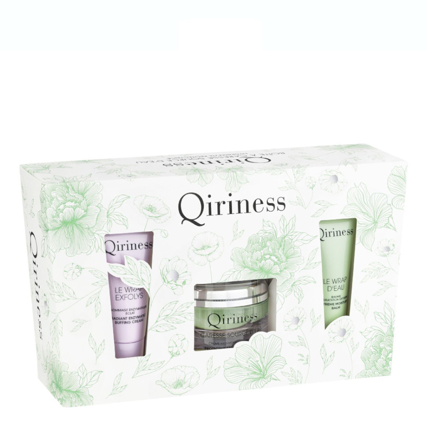 Qiriness Boite A Caresse Source D'eau Set Caresse Source d'Eau Cream 50ml/Balm Divin 30ml/Vitamin Wrap 20ml   set x 100 ml
