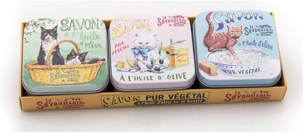 La Savonnerie De Nyons Soap Bar Set 3 Pcs - Cats 3x100gr   set x 300 g
