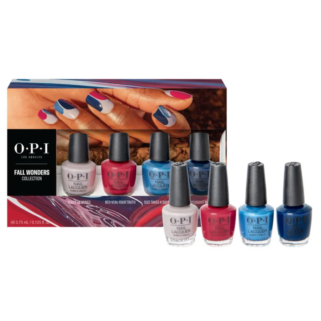 OPI Fall Wonders Collection Mini Nail Lacquer Set 4x3,75ml - Peace Of Mind/Red-Veal Your Truth/Suzi Takes A Sound Bath/Midnight Mantra   set x 15 ml