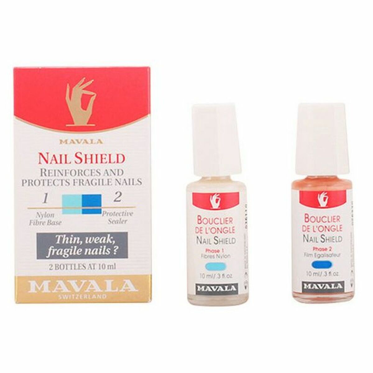 Mavala Switzerland Nail Shield Σκληρυντικό με Πινέλο Two Phase System 2x10ml 20ml