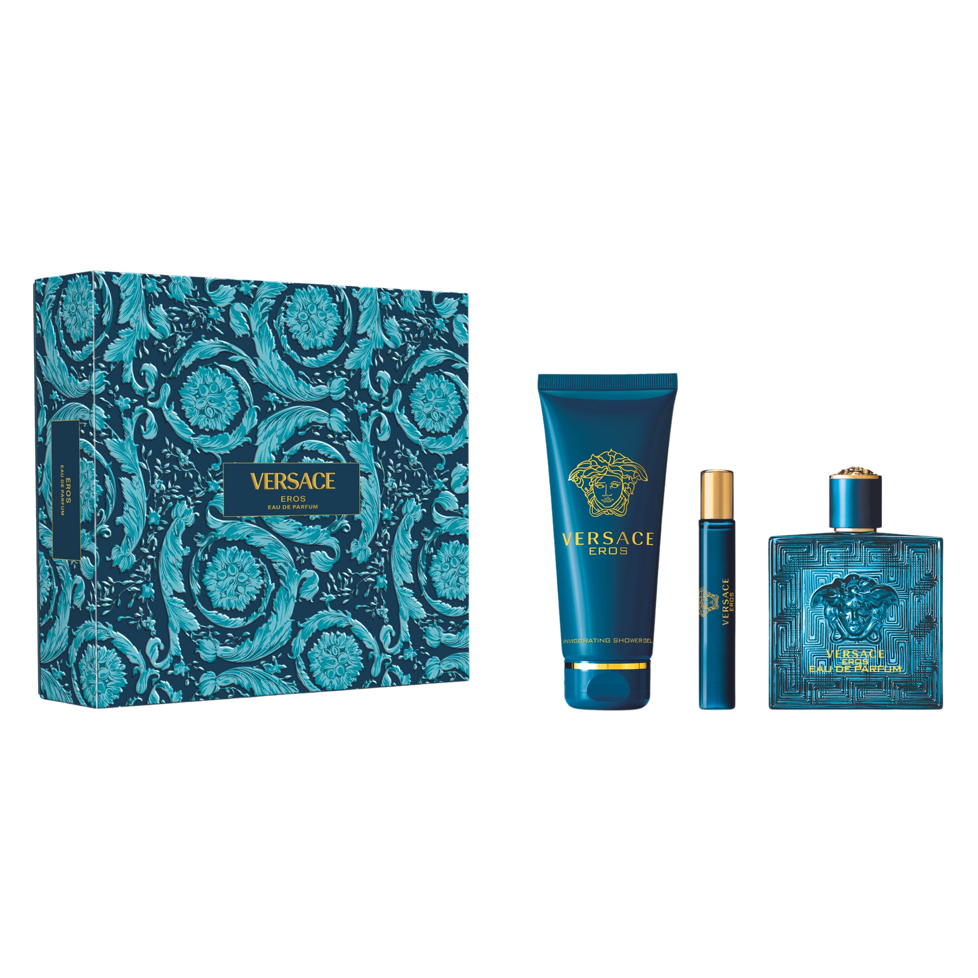 Versace Eros Pour Homme Giftset Edp Spray 100ml/Shower Gel 150ml/Edp Spray 10ml  set x 260 ml