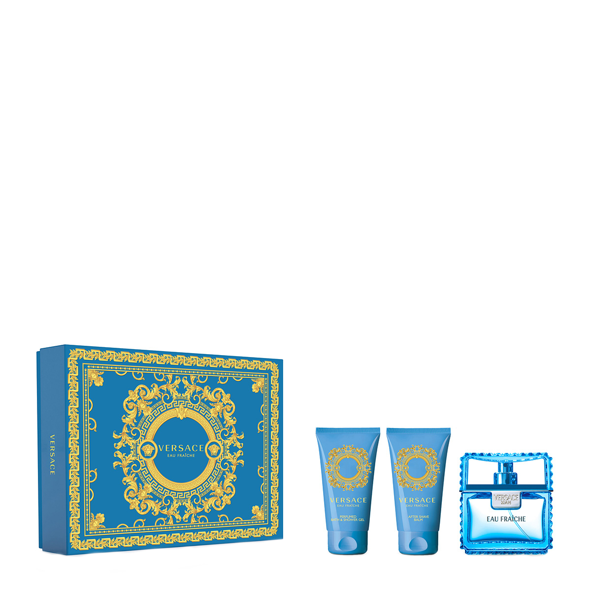 Versace Man Eau Fraiche Giftset Edp Spray 50ml/Body Lotion 50ml/Shower Gel 50ml   set x 150 ml