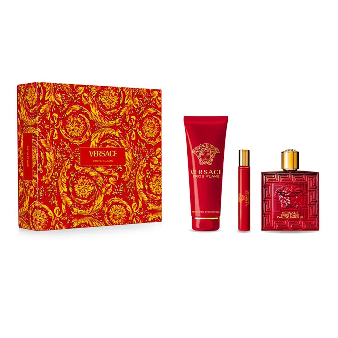 Versace Eros Flame Giftset Edp Spray 100ml/ Bath & Shower Gel 150ml/Miniatura   set x 250 ml