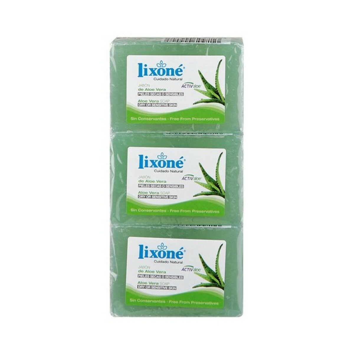 LIXONE Σαπούνι ALOE VERA για ξηρό ή ευαίσθητο δέρμα 3 x 125 gr