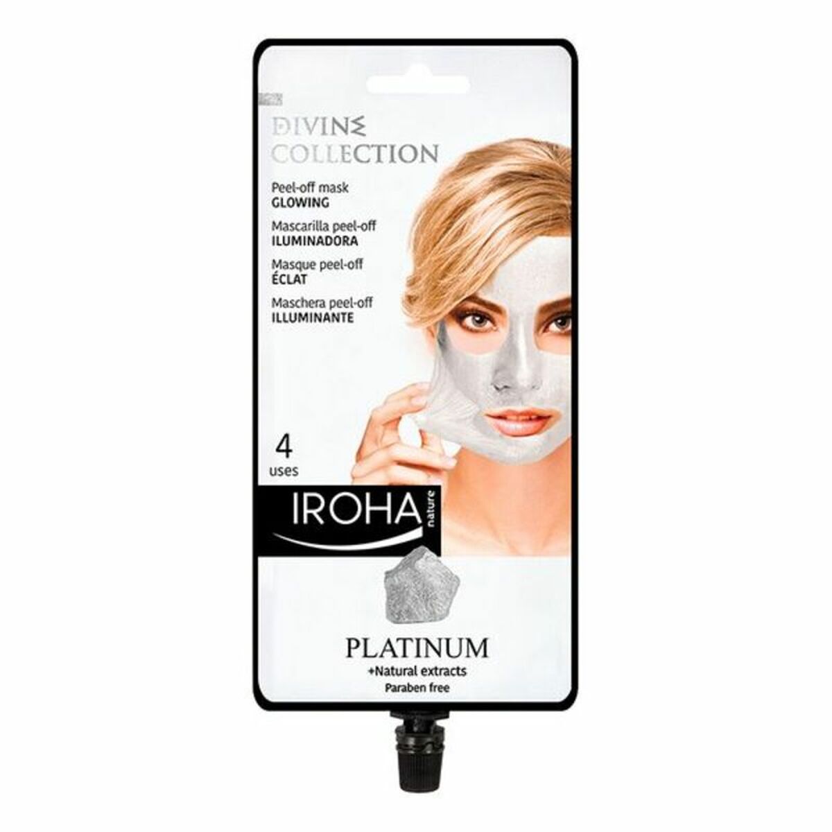 Iroha PLATINUM peel-off glowing mask 4 uses