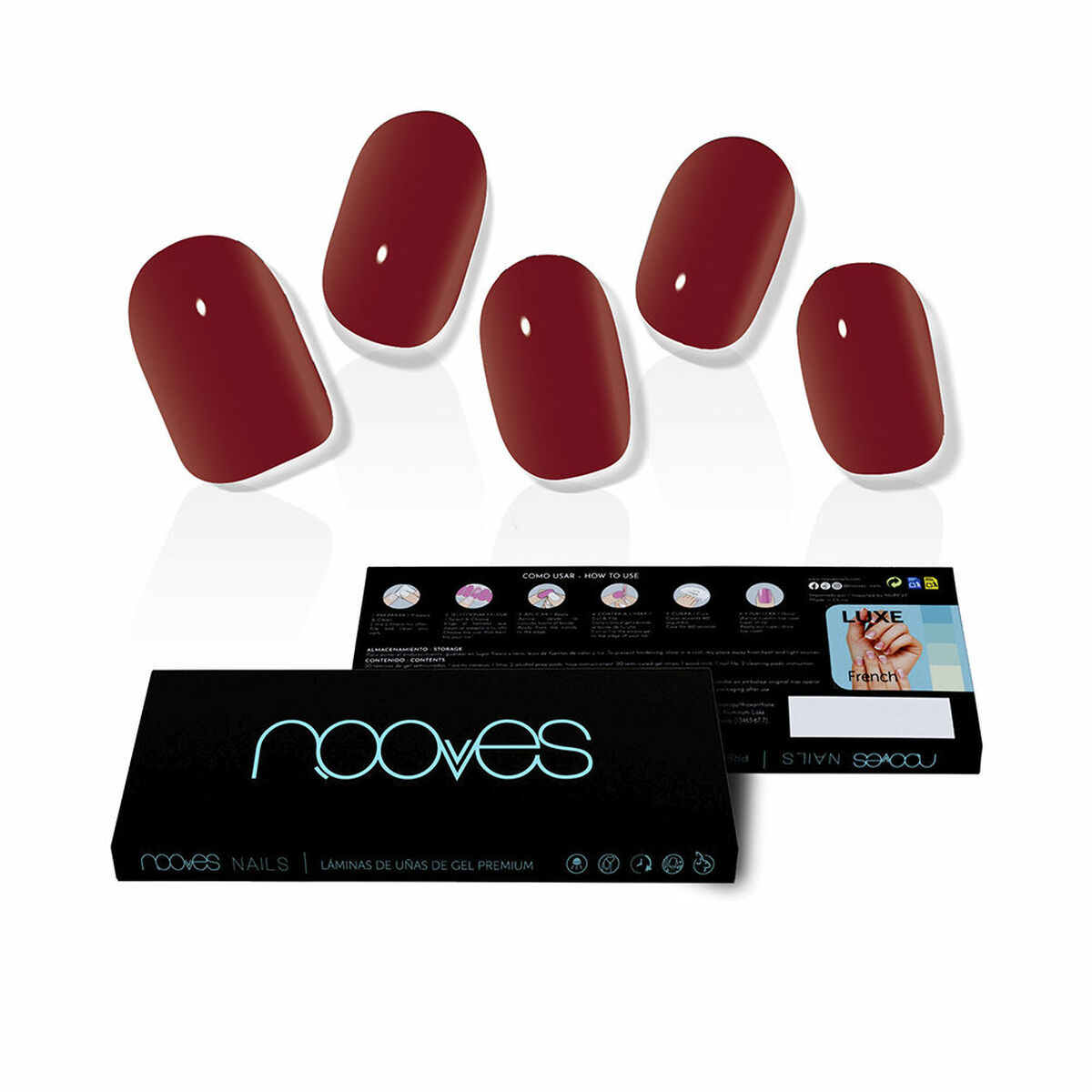 NOOVES GEL NAIL FILMS midnight rain premium luxe solid #red 20 u