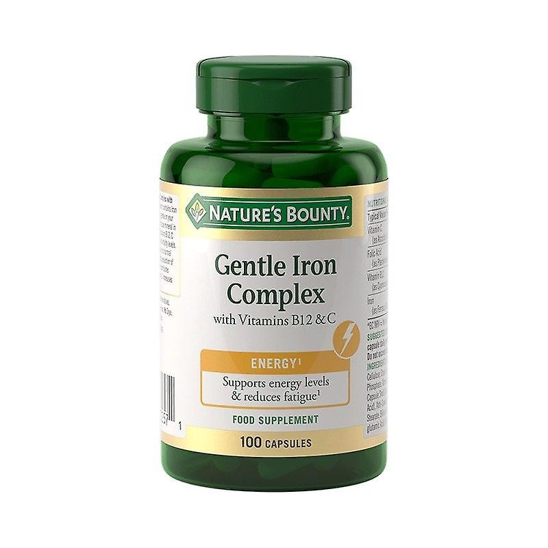 NATURE'S BOUNTY IRON GENTLE COMPLEX with vitamin C & B12 100 capsules