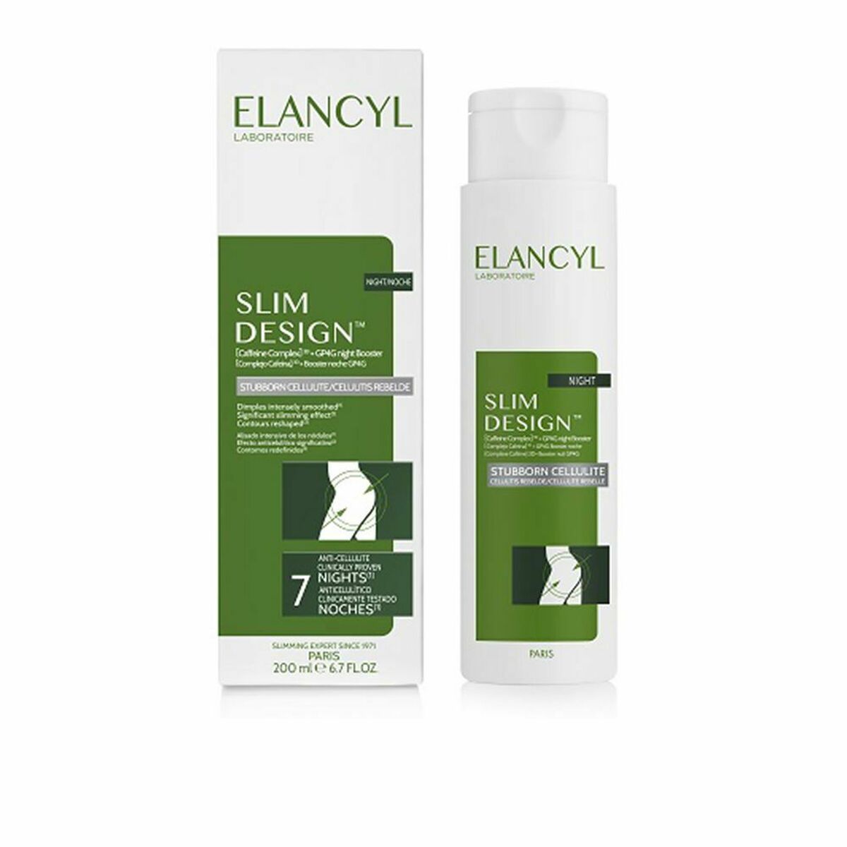 Elancyl Slim Design Night Κρέμα για Αδυνάτισμα Stubborn Cellulite 200ml