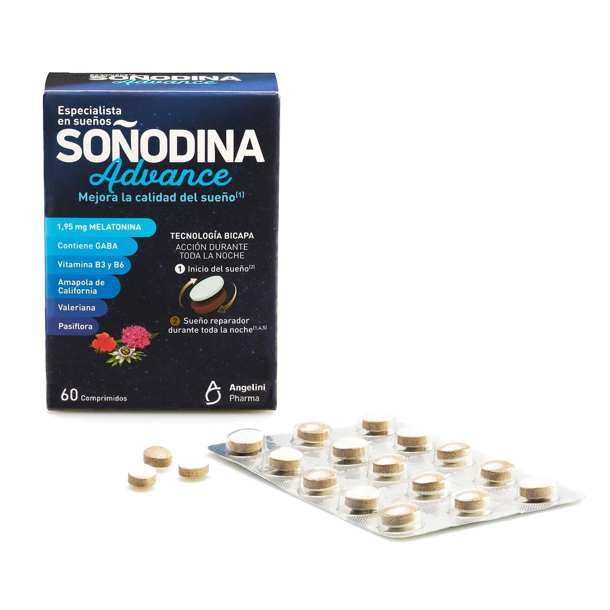 NATURA ESSENZIALE SOÑODINA bilayer melatonin 60 tablets