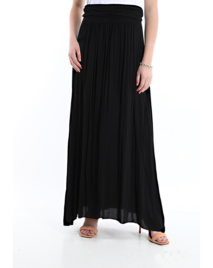 Φούστα μαύρη μακριά σε φαρδιά γραμμή
