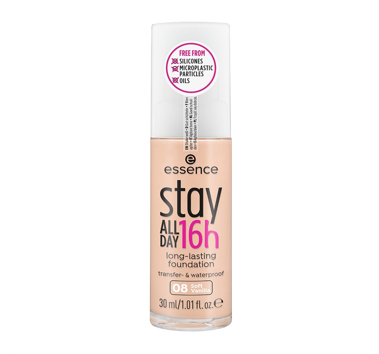 Essence Stay All Day16h long-lasting Foundation 08 Soft Vanilla 30ml