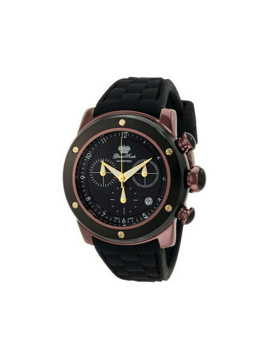 Glam Rock Ρολόι με Καουτσούκ Λουράκι σε Μαύρο χρώμα